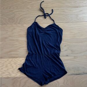 American apparel women’s blue halter romper size Small